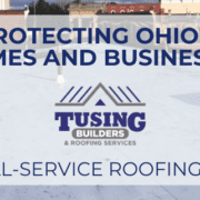 Commercial flat roof with protective roofing services from Tusing Builders.