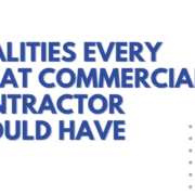 Tusing Builders & Roofing Services image with the text "5 Qualities Every Great Commercial Contractor Should Have" focusing on Commercial Contractor Selection.