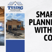 Tusing Builders & Roofing Services image with the text "Smart Project Planning Starts with the Right Contractor" promoting energy-efficient roofing in Cleveland.