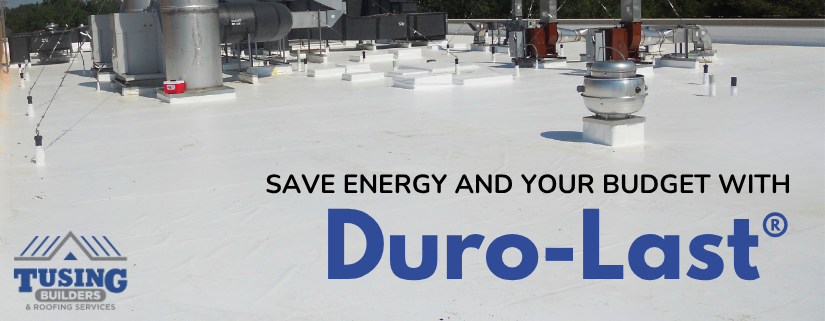 Tusing Builders & Roofing Services image with the text "Save Energy and Your Budget with Duro-Last®," representing trusted Wooster construction experts.