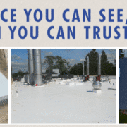 Tusing Builders & Roofing Services image with the text "Performance You Can See, Protection You Can Trust" promoting Roofing Solutions for Cleveland Businesses.
